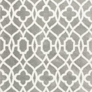 5'x8' Grey Ivory Machine Woven Ogee Indoor Area Rug