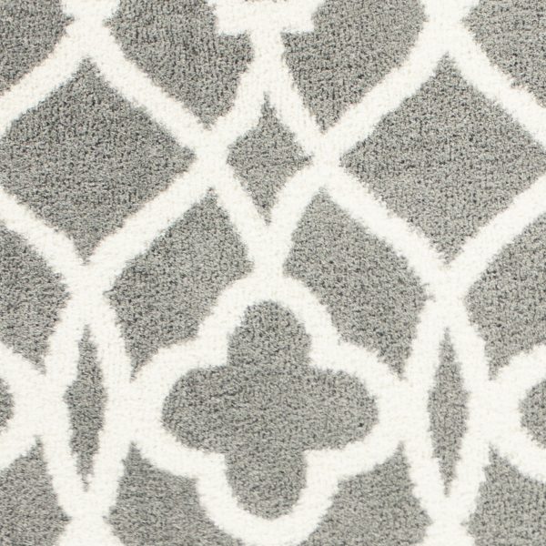 5'x8' Grey Ivory Machine Woven Ogee Indoor Area Rug - Image 2