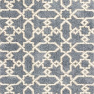 5' x 8' Slate Blue Geometric Pattern Microfiber Indoor Area Rug
