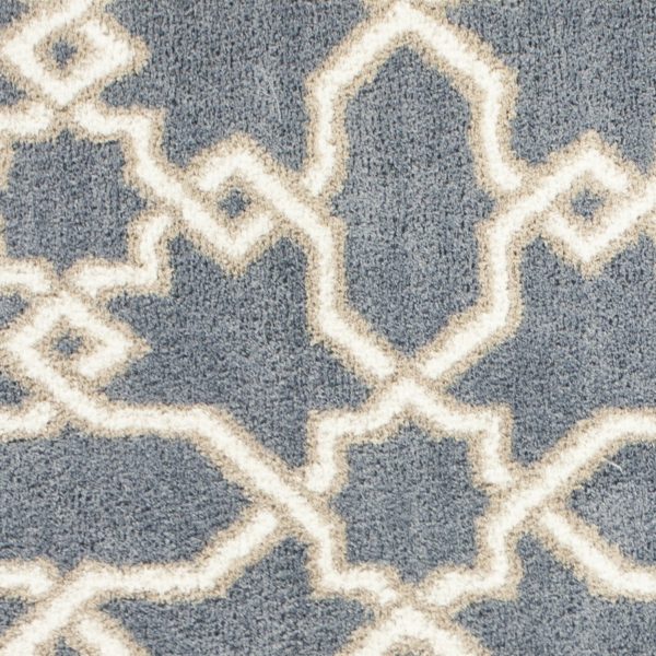 5' x 8' Slate Blue Geometric Pattern Microfiber Indoor Area Rug - Image 2