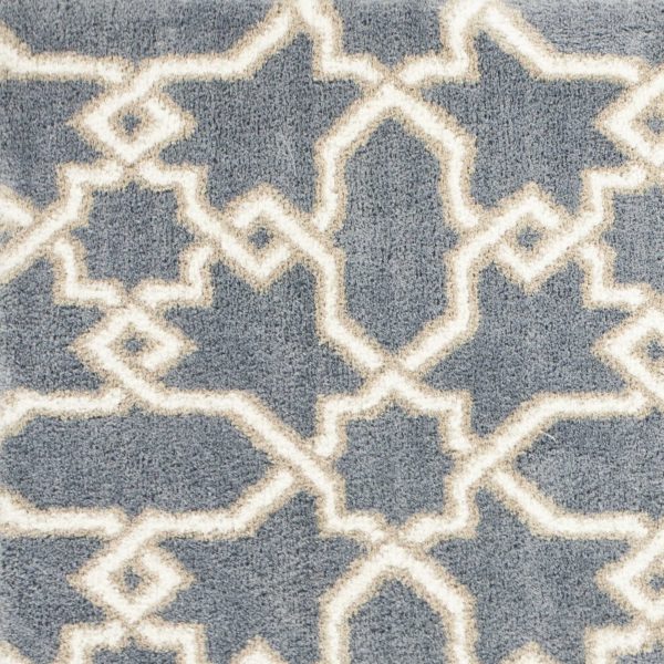 5' x 8' Slate Blue Geometric Pattern Microfiber Indoor Area Rug - Image 3