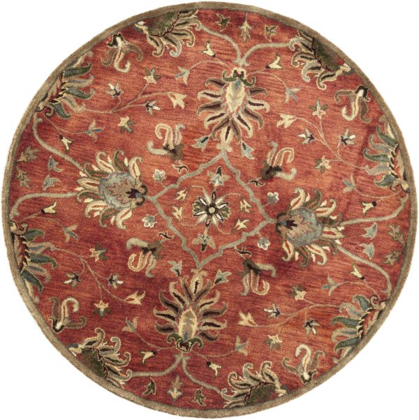 5' Round Blue or Sage Tropical Leaves Indoor Area Rug - Image 2