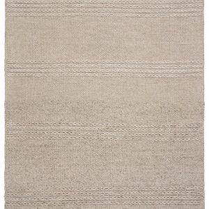 5' x 8' Natural Plain Wool Indoor Area Rug with Fringe