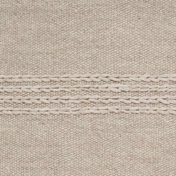5' x 8' Natural Plain Wool Indoor Area Rug with Fringe - Image 2