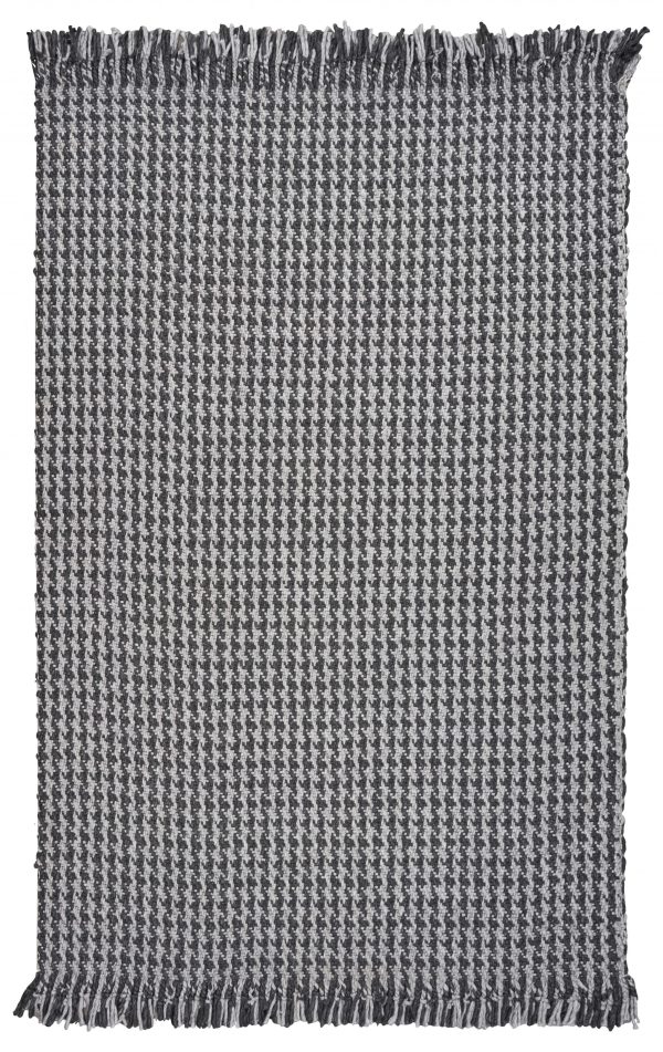 5'x8' Grey Hand Woven Houndstooth Indoor Area Rug