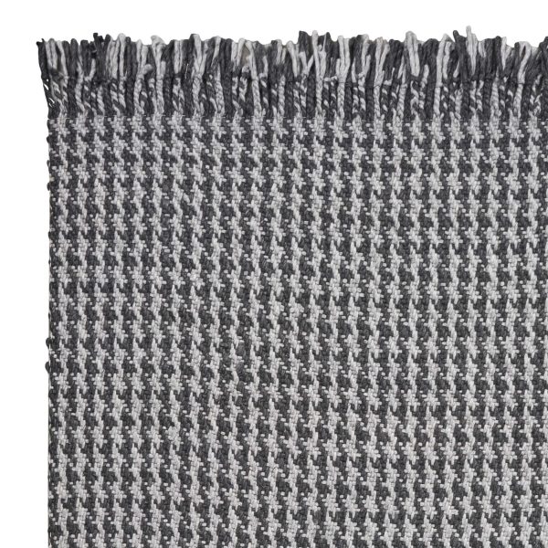 5'x8' Grey Hand Woven Houndstooth Indoor Area Rug - Image 3