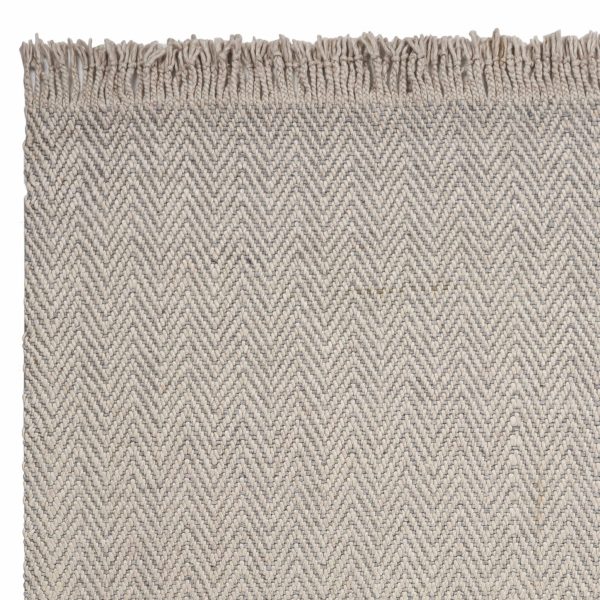 5'x8' Oatmeal Beige Hand Woven Houndstooth Indoor Area Rug - Image 3
