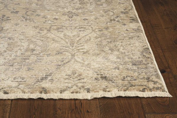 7' Round Beige Shells and Corals Indoor Area Rug - Image 2