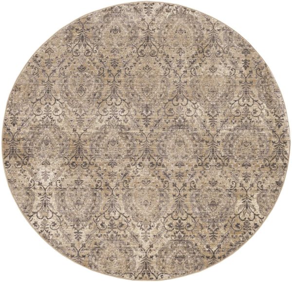 7' Round Beige Shells and Corals Indoor Area Rug - Image 4