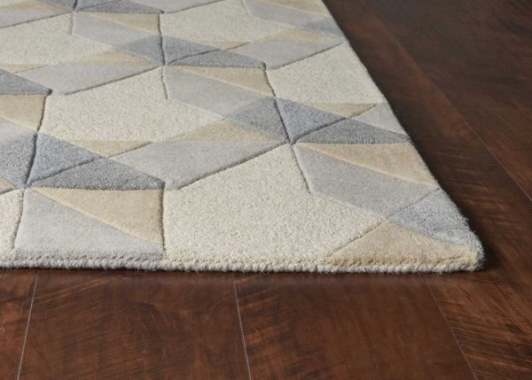 5' x 8'  Wool Ivory or Grey Area Rug - Image 5