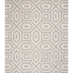 5'x8' Grey Hand Tufted Geometric Indoor Area Rug