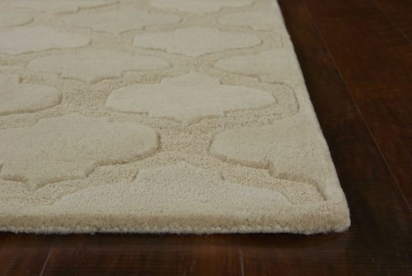5' x 8' Wool Ivory Area Rug - Image 4