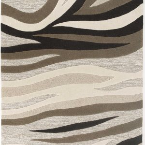 5'x8' Natural Beige Hand Tufted Abstract Waves Indoor Area Rug