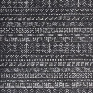 7' x 9' Charcoal Geometric Patterns Indoor Area Rug