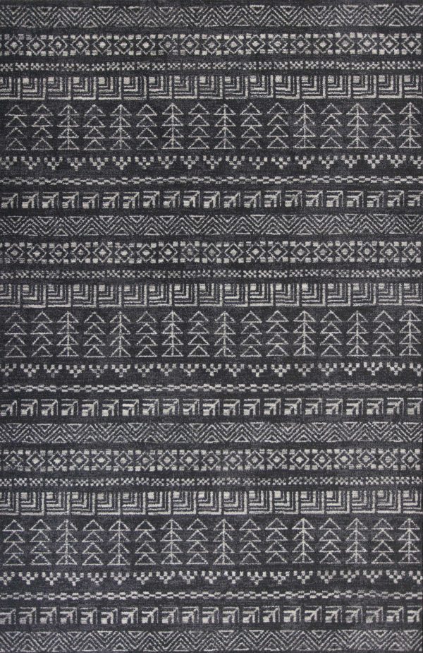 7' x 9' Charcoal Geometric Patterns Indoor Area Rug