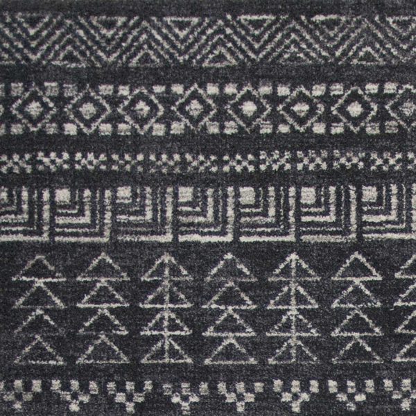 7' x 9' Charcoal Geometric Patterns Indoor Area Rug - Image 2
