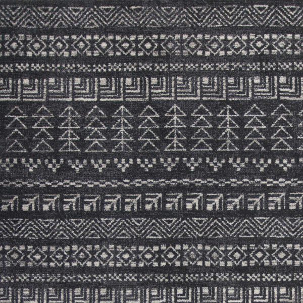 7' x 9' Charcoal Geometric Patterns Indoor Area Rug - Image 3