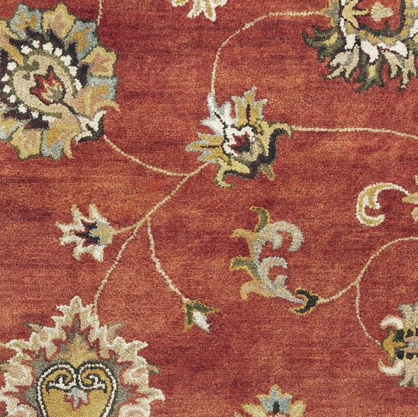 5' x 8' Sienna Floral Vine Wool Indoor Area Rug - Image 3