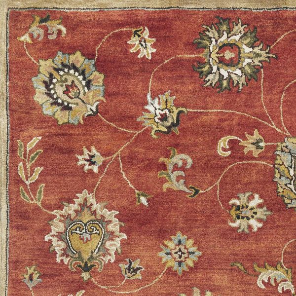 5' x 8' Sienna Floral Vine Wool Indoor Area Rug - Image 4