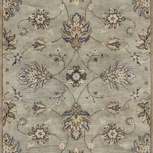 5'x8' Grey Green Hand Tufted Traditional Floral Indoor Area Rug