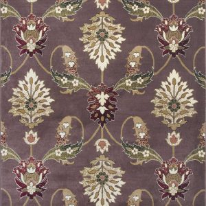 2'x3' Plum Machine Woven Floral Traditional Indoor Accent Rug