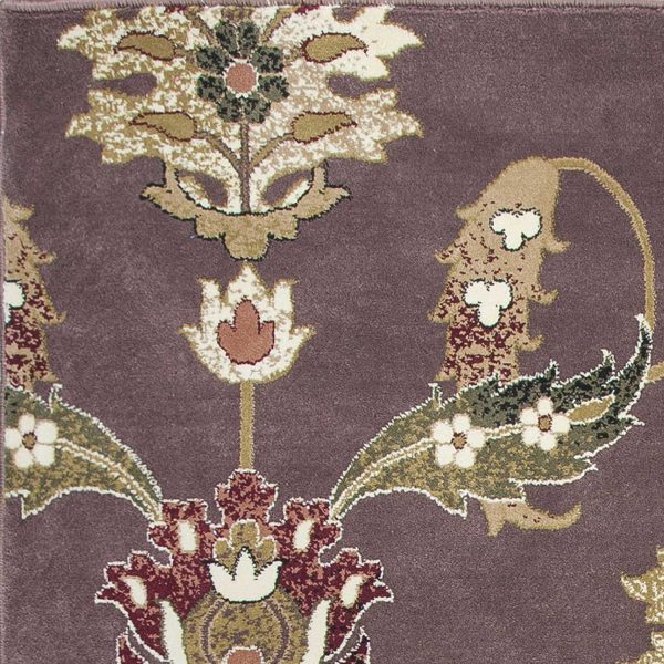 2'x3' Plum Machine Woven Floral Traditional Indoor Accent Rug - Image 2