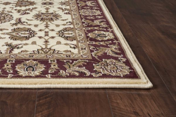 1' x 2' Ivory or Red Floral Vines Area Rug - Image 4