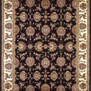2'x3' Black Ivory Machine Woven Floral Traditional Indoor Accent Rug