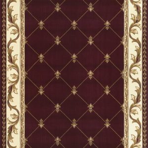 2'x3' Red Machine Woven Hand Carved Fleur De Lis Indoor Accent Rug