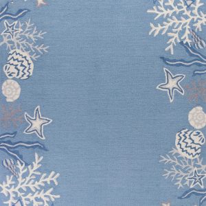 1' x 2' Polyester Sea Blue Area Rug