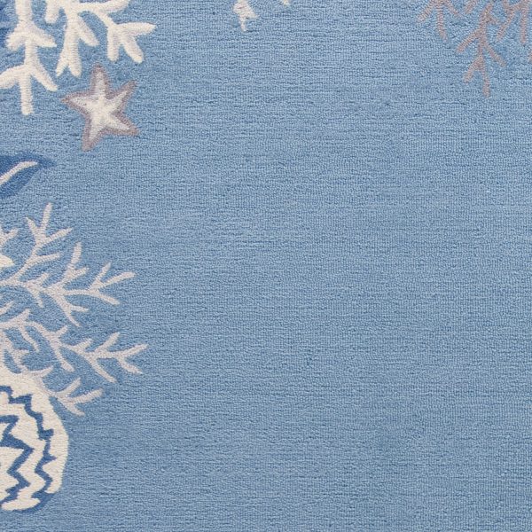 1' x 2' Polyester Sea Blue Area Rug - Image 2
