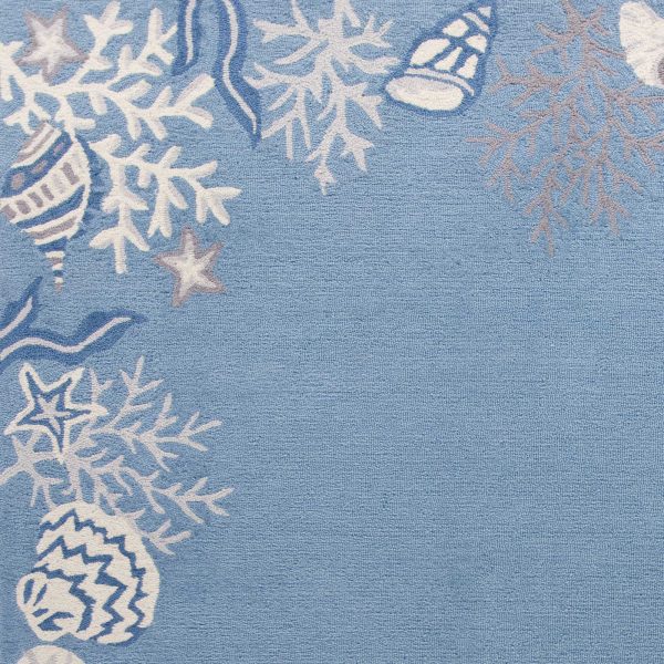 1' x 2' Polyester Sea Blue Area Rug - Image 3