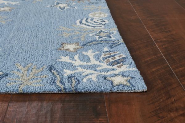 1' x 2' Polyester Sea Blue Area Rug - Image 5