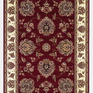 2'x3' Red Ivory Machine Woven Floral Traditional Indoor Accent Rug