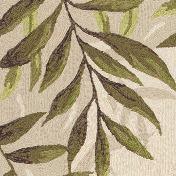 2'x3' Sand Beige Hand Hooked UV Treated Bordered Coastal Sea Grass Indoor Outdoor Accent Rug - Image 2