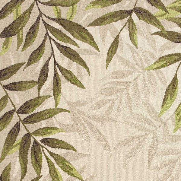 2'x3' Sand Beige Hand Hooked UV Treated Bordered Coastal Sea Grass Indoor Outdoor Accent Rug - Image 3