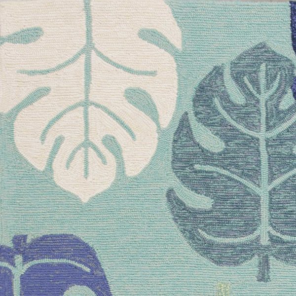 2' x 3' UV treated Polypropylene Turquoise Accent Rug - Image 3