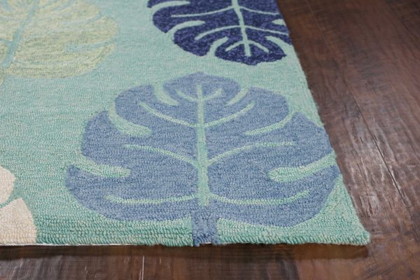 2' x 3' UV treated Polypropylene Turquoise Accent Rug - Image 5