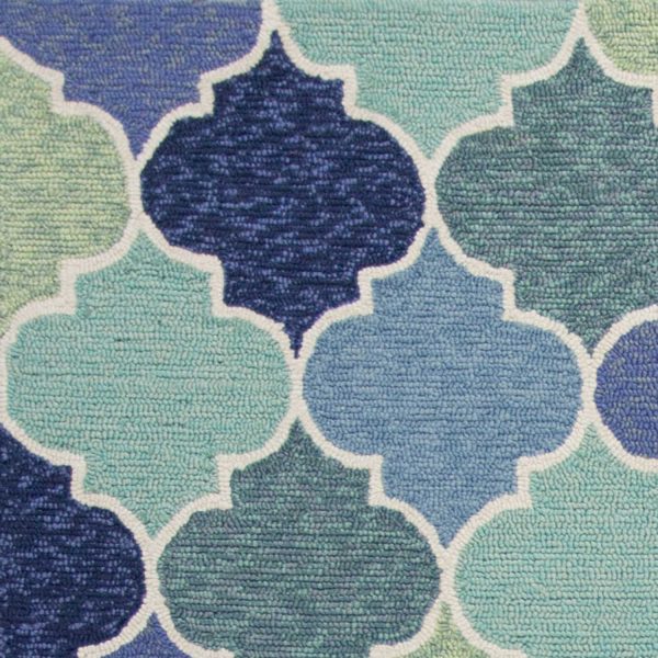 2' x 3' UV treated Polypropylene Blue Accent Rug - Image 2