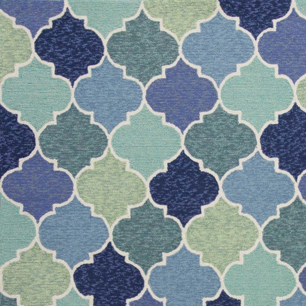2' x 3' UV treated Polypropylene Blue Accent Rug - Image 3