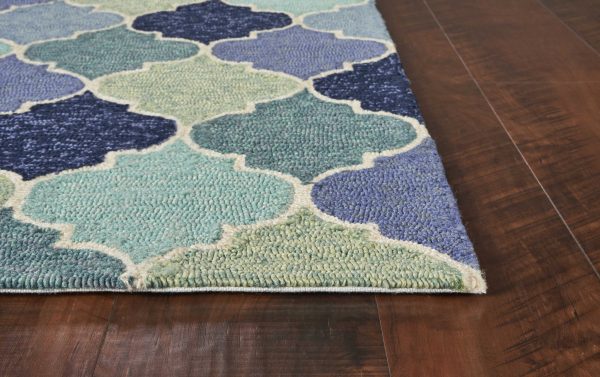 2' x 3' UV treated Polypropylene Blue Accent Rug - Image 4