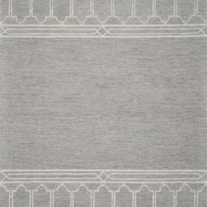 2' x 4' Wool Grey Area Rug