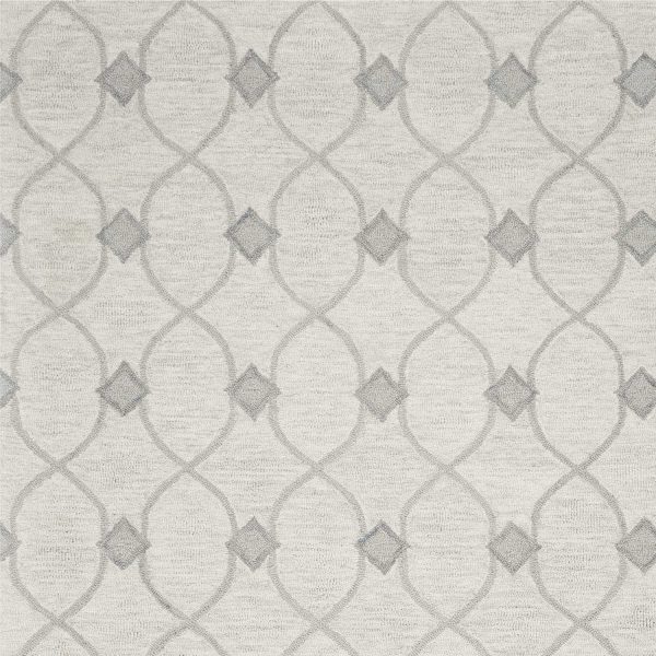 2'x4' Ivory Hand Tufted Ogee Indoor Accent Rug - Image 3