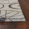 2'x4' Grey Hand Hooked Wheels Indoor Accent Rug - Image 5