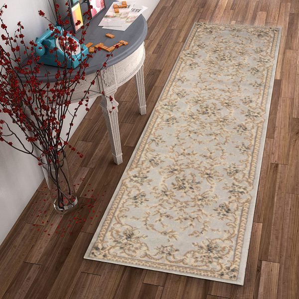 8' Light Grey Polypropylene Runner Rug - Image 3