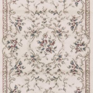 8' Ivory Bordered Floral Indoor Runner Rug