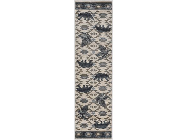 2' x 7' Ivory or Blue Polypropylene Runner Rug - Image 3