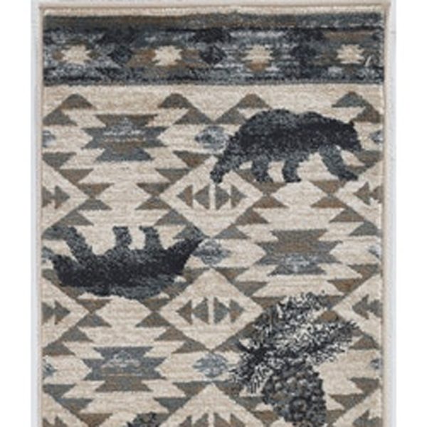 2' x 7' Ivory or Blue Polypropylene Runner Rug - Image 4