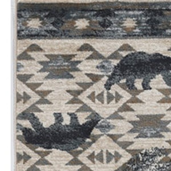 2' x 7' Ivory or Blue Polypropylene Runner Rug - Image 5