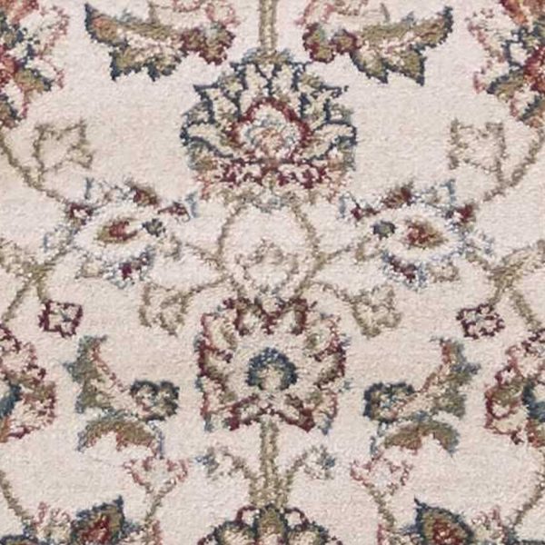 8' Ivory Red Bordered Floral Indoor Runner Rug - Image 3